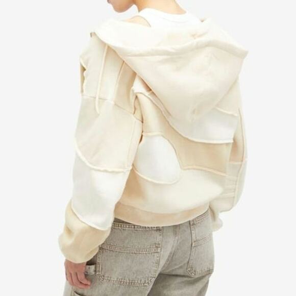 New House of Sunny Patchwork Landscape Hoodie UNISEX $149 SMALL Full Zip Jacket - Picture 3 of 10